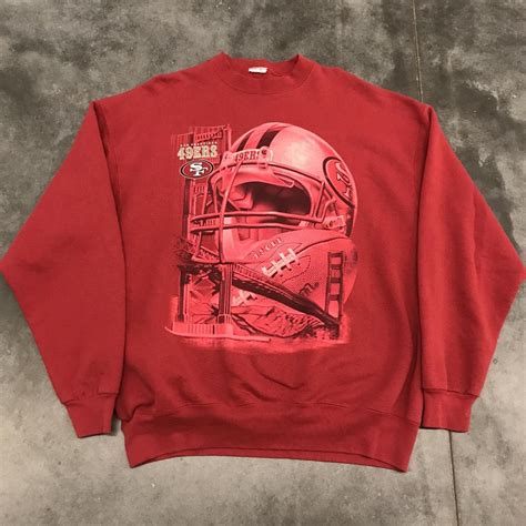 Vintage 90s San Francisco 49ers Crewneck Sweatshirt... - Depop