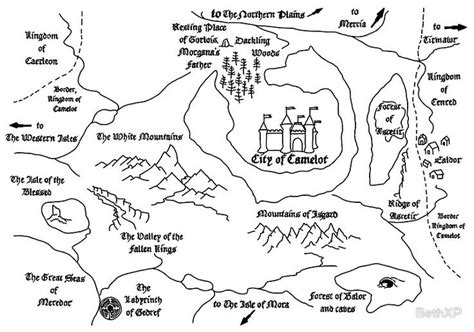 Map Of Camelot (B) Poster by BethXP | Camelot, Fantasy map, Map