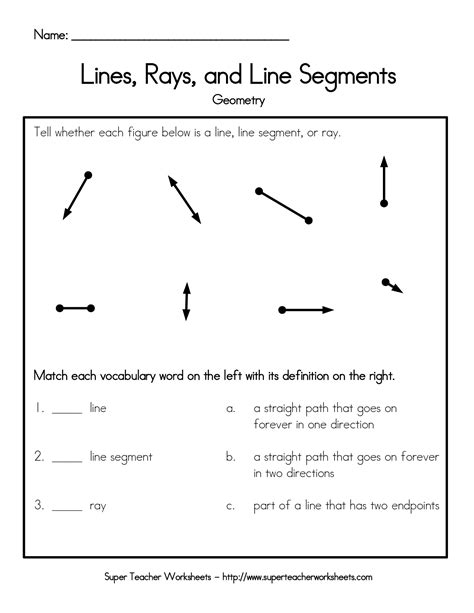 11 Worksheet Identifying Line Segments Rays / worksheeto.com