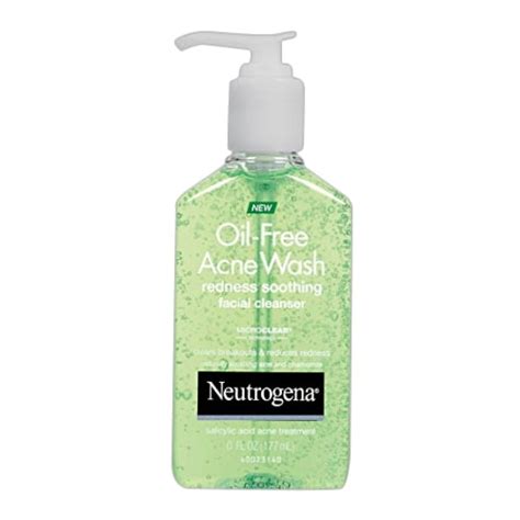 Neutrogena Oil-Free Acne Wash Redness Soothing Facial Gel Cleanser - 6 ...