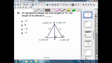 Length of Altitude for Equilateral Triangle - YouTube