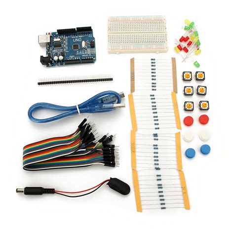 UNO R3 With Mini Breadboard LED Jumper Resistor Kit For Basic Arduino Starter | Alexnld.com