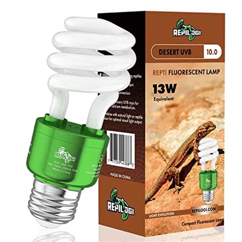 repilogi UVB Reptile Light 10.0 13 Watt - UVA UVB Bulb for All Desert ...