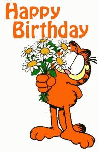 Happy Birthday Garfield GIF - Happy Birthday Garfield Flowers ...