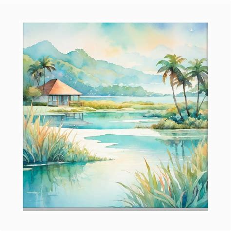 Tropical Living At The Beach Canvas Print by A Base Of Enjoyable Fantastic Designs - Fy