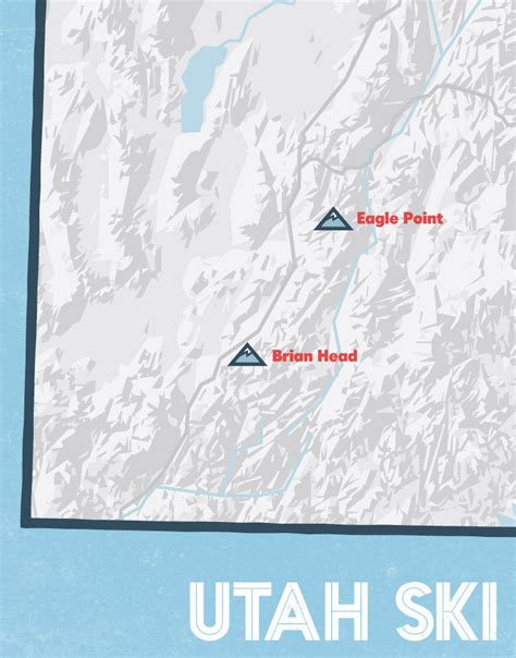 Utah Ski Resorts Map 11x14 Print - Best Maps Ever