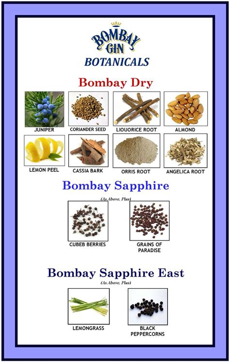 Bombay Sapphire and Bombay Sapphire East botanical mixes | Gin recipes ...