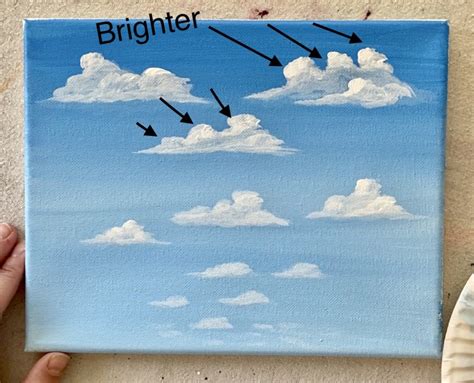 How To Paint Clouds - Simple Puffy Clouds - Step By Step Painting