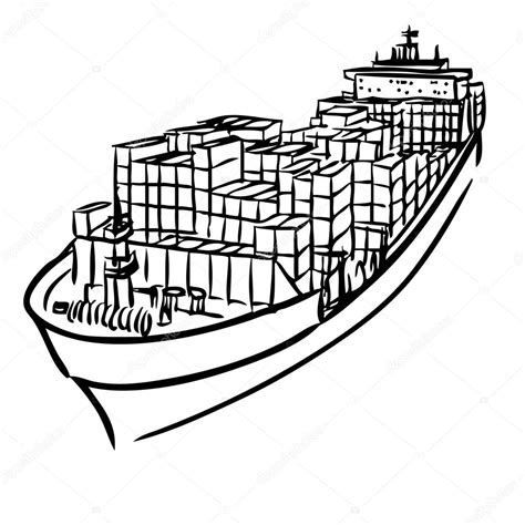 Cargo ship with containers — Stock Vector © simpleBE #87003778