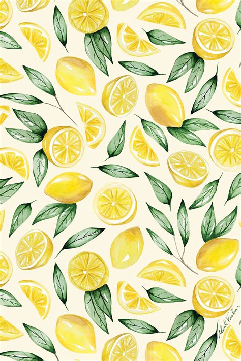 Lemon Pattern Wallpaper