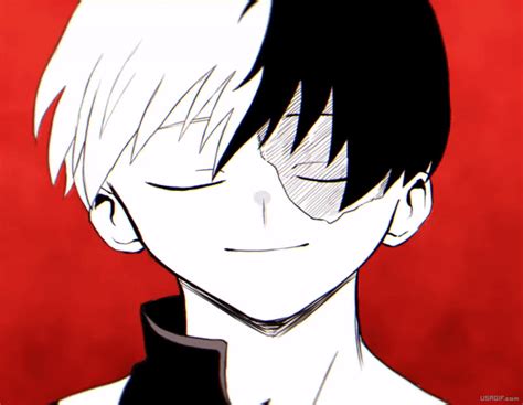 Todoroki Happy Black White Animation GIF Animation