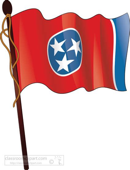 Clipart - tennessee-state-flag-on-a-flagpole - Classroom Clipart