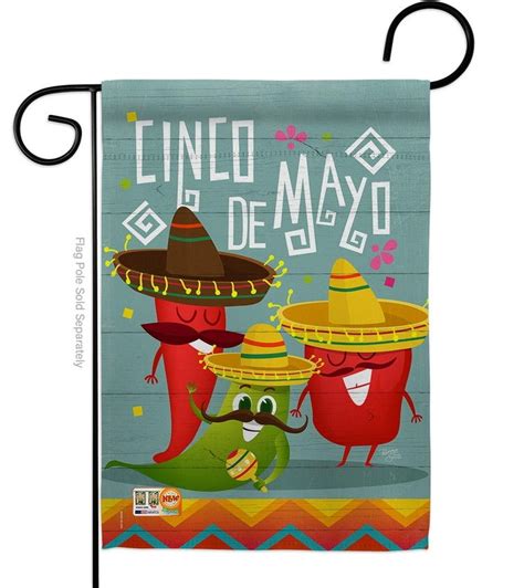 Chili Pepper Cinco de Mayo Garden Flag & more garden flags at FlagsForYou.com