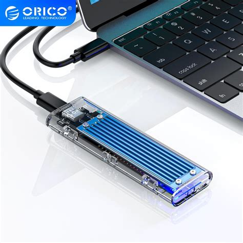 ORICO M2 SSD Case NVME SSD Enclosure M.2 to USB Type C Transparent Hard Drive Enclosure for NVME ...