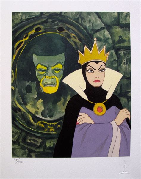 Disney SNOW WHITE EVIL QUEEN Art Giclee Mirror Mirror on the Wall 15" x 13" | eBay