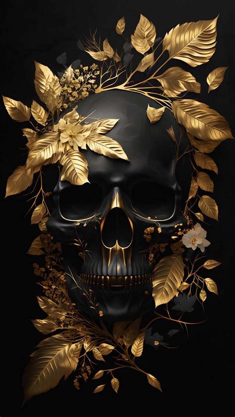 Gold Skull Wallpaper Download | MOONAZ