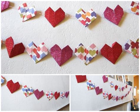 How To Make Your Own Heart Origami Garland | Origami garland, Origami easy, Origami heart