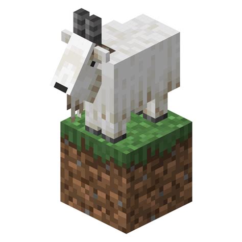 Minecraft Goat on Grass Block Sticker - Sticker Mania