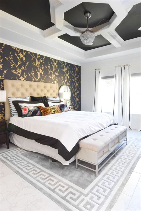 Black, White & Gold Master Bedroom Reveal - MONICA BENAVIDEZ