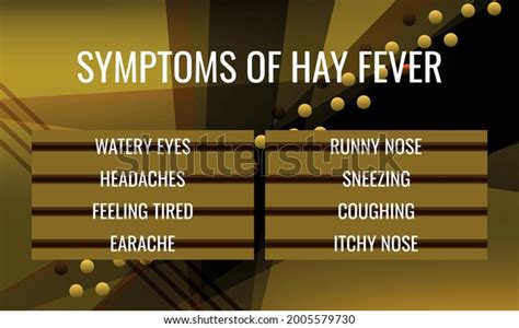 Symptoms Hay Fever Vector Illustration Medical Stock Vector (Royalty ...