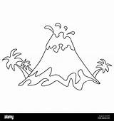 Tree Line Drawings Of Volcanoes With Below sketch template