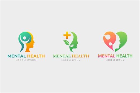 Free Vector | Set of gradient mental health logo