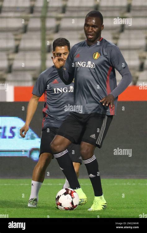 Belgium's Christian Benteke pictured in action during a training ...