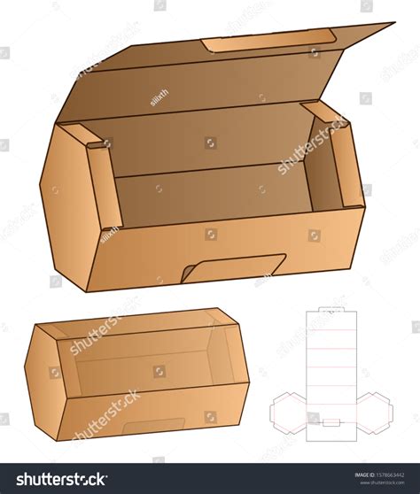 Box Packaging Die Cut Template Design Stock Vector (Royalty Free) 1578663442 Box Packaging ...