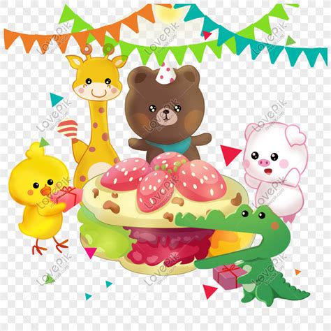 Fiesta De Cumpleaños De Dibujos Animados De Animales PNG Imágenes Gratis - Lovepik