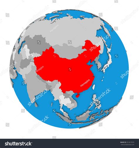 Map China Highlighted Red On Globe Stock Illustration 551817670 | Shutterstock