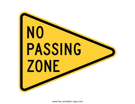 Printable No Passing Zone Sign – Free Printable Signs