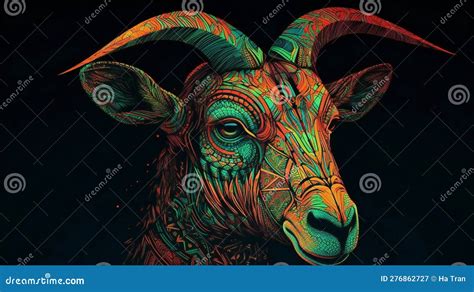 Zodiac Sign Goat, Zodiac Symbol of the Year Stock Illustration - Illustration of abstract ...