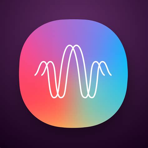 Parallel sound waves app icon. Digital soundwave. Voice recording ...