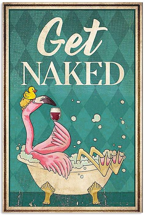 Poster No Frame, Funny Flamingo Get Naked Vintage, Wall Art Decor – MD – Home Decor Styles