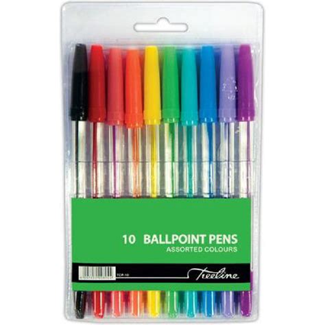 Treeline Coloured Ballpoint Pens (Wallet of 10) – Hermalees Distribution