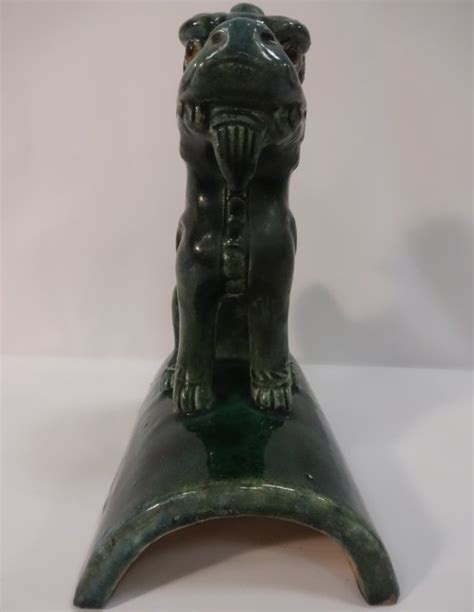 Antique Chinese Green Glaze Foo Dog Statue : Lot 184