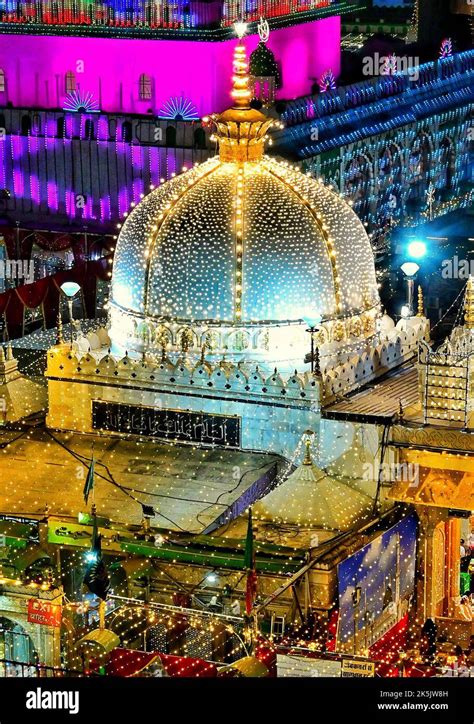 Ajmer, India. 09th Oct, 2022. Illuminated Ajmer Sharif Dargah on the ...