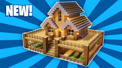 Minecraft House Tutorial : (#13) Large Wooden Survival House (How to ...