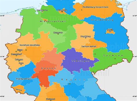 Simple Map Of Germany | Time Zones Map