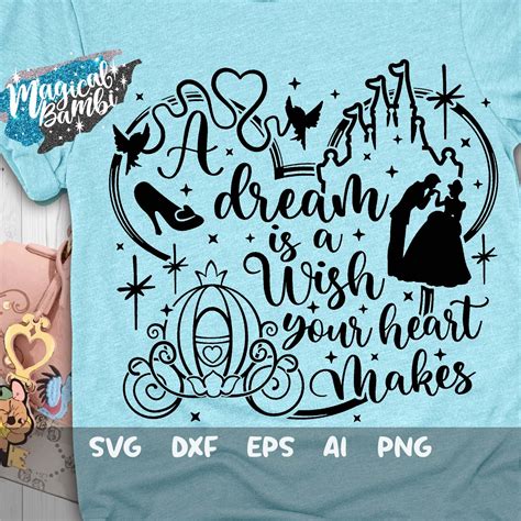 A Dream is a Wish Your Heart Makes SVG Glass Slipper Svg - Etsy