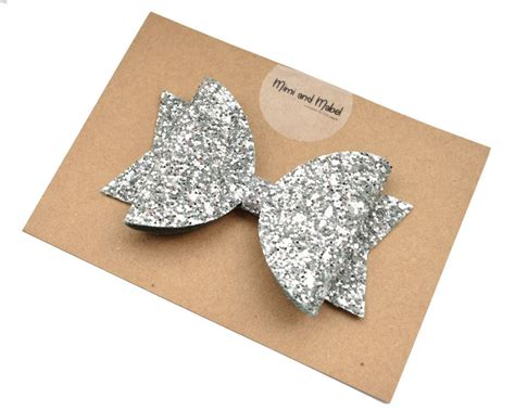 Silver glitter hair bow glitter hair clip large silver | Etsy | Glitter hair bows, Glitter hair ...