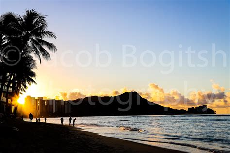 Hawaii Sunrise Print, Waikiki Beach, Oahu Beach Print, Sunrise Photo ...