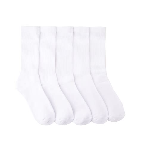 Mens Crew Socks 5 Pack - White | Journeys