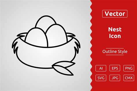 Vector Nest Outline Icon Graphic by Muhammad Atiq · Creative Fabrica