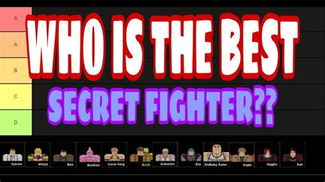 TIER LIST SECRET IN (ANIME FIGHTERS)!!!! - YouTube