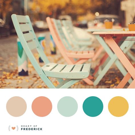 Oudoor Café Seats in Autumn | Color Palette – FrederickWeddings.com