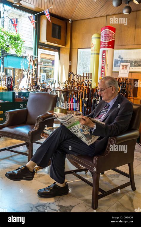 Manager at Davidoff of London Cigar Store Stock Photo - Alamy