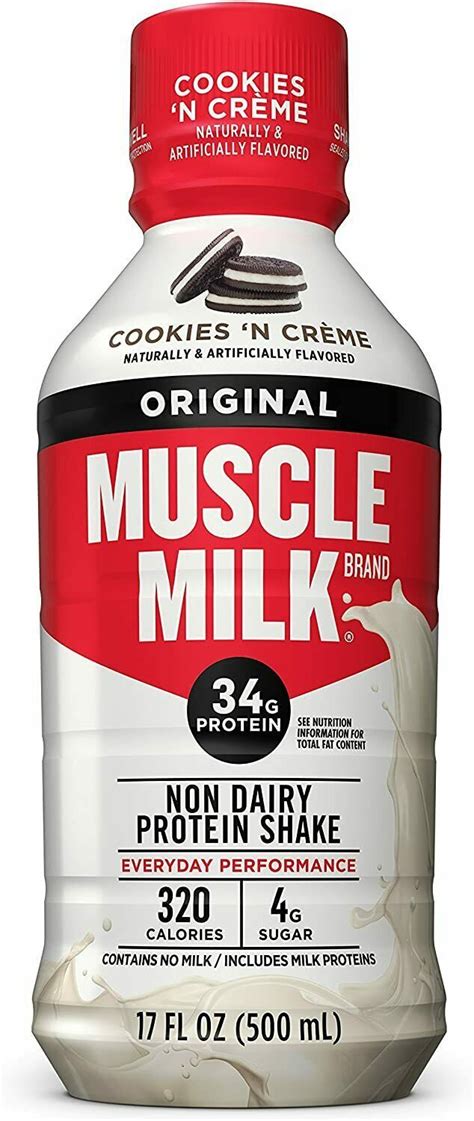 Muscle Milk | Original Protein Shake, Ready to Drink, 17oz | Cookies Creme, 12ct - Protein ...