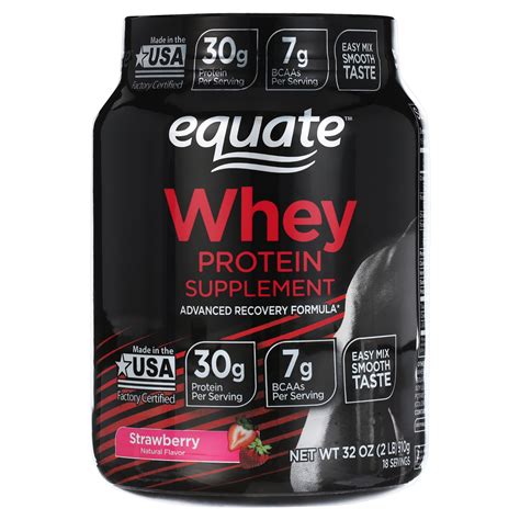 Equate Whey Protein Supplement Powder, Strawberry, 32 oz - Walmart.com