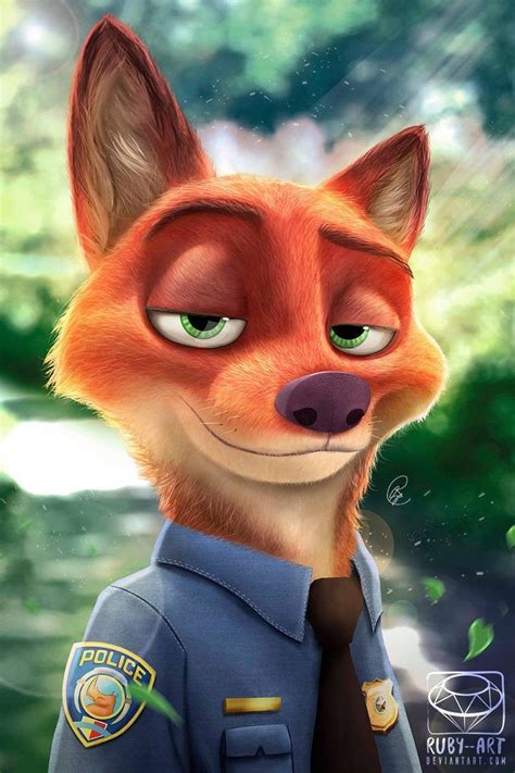 Amazing fan art portrait of Nick Wilde! | by Ruby : r/zootopia